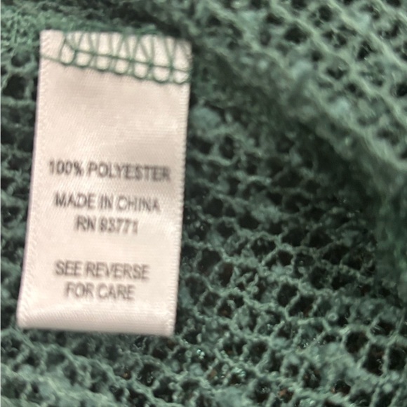 Forest Green Open-Front Sweater with Sparkles! - Picture 3 of 8